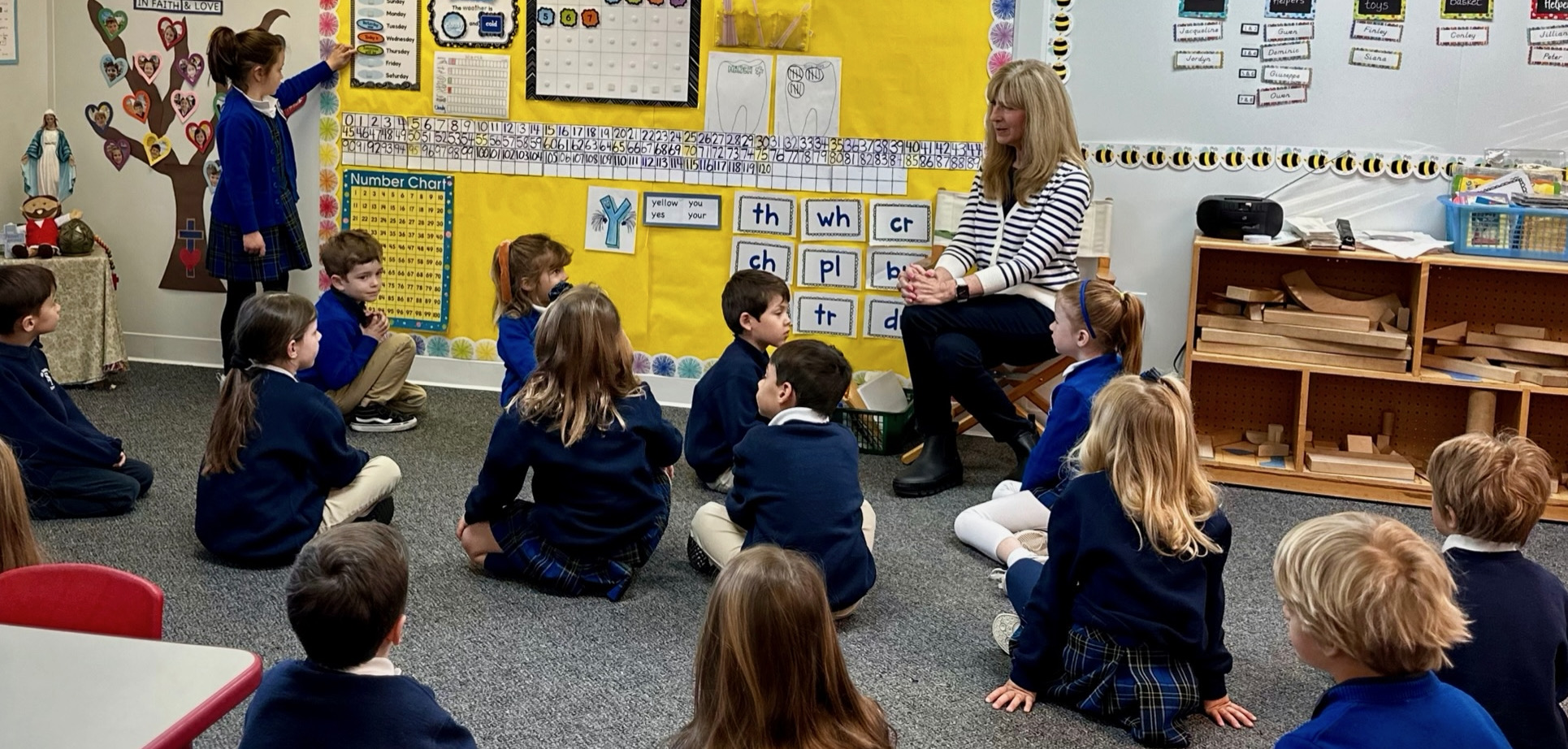 Kindergarten students in classroom